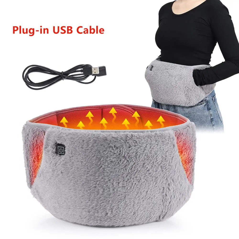 Crystal Menstrual Heating Pad, 105*20cm Portable USB-Heated Waist Warmer Belt, 3 Temperature Settings, 10W 5V/2A, 1*1.5m USB Extension Cable, 136G, Pain Relief & Body Warmth Aid, 10W Rated