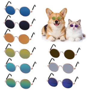 Cat Sunglasses - 9Pcs Cat Photo Props UV Protection Classic Retro Small Dog Mini Sun Glasses Dolls Round Sunglasses Party Cosplay Costume Cute Mini Funny Sunglasses