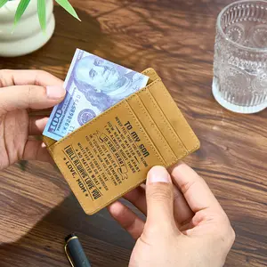 Engraved Wallet for Son Daughter - Leather Wallet with Unique Engravings Personalized Birthday Gift for Son Daughter