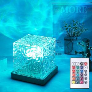 Ocean Wave Projector Light  Midnight Aura Lamp with Touch Control 3D Tesseract Lamp for Home Office Bar Restaurant Decorative Modern Waterfall Design Interior Lighting