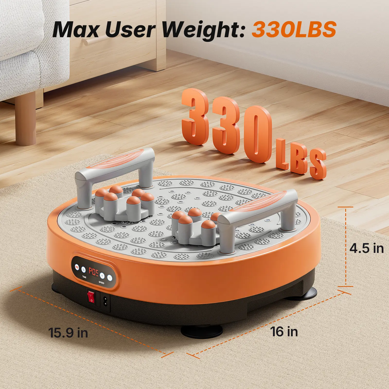MERACH Round Vibration Plate,Whole Body Lymphatic Drainage Fitness  Machine,330LBS Capacity with 9 Modes 99 Speed Levels,Portable Quiet Design  for Home Gym Daily Fitness Gifting Summervibes