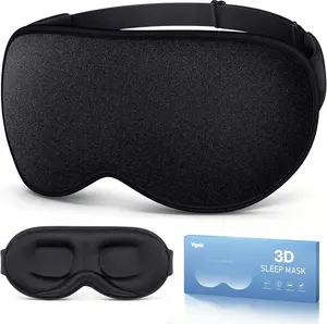 100% Blackout Foam Silky 3D Soft Sleep Mask for Men & Women - No Pressure for Side Sleepers, Lash Extensions & Airplane Travel Essentials, Black