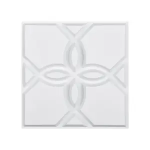 VEVOR 3D Wall Panels, 33-Pack 11.81 x 11.81 in PVC Modern Art Minimalist Floral Tiles, 32 Sq.Ft Coverage Accent Wall Panel, Interior Home Decor for Ceiling, Bedroom, Living & Gaming Room, Matte White