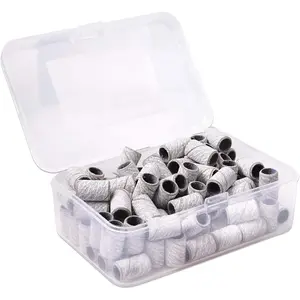 100 Pieces Large Nail Sanding Bands Professional Nail Manicure Great Fit for Nail Drill Bits for Acrylic Nails 240 Grit Zebra