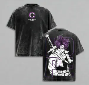 Trunks - DBZ Graphic Tee Vintage Washed Shirt Unisex Streetwear Anime Shirt Future Trunks Saiyan Tee DBZ Z Shirt Gift for Anime Lovers DBZ Fans, funny graphic tee, men’s trendy t-shirts, deals, humorous, 90s, streetwear,penny tees, meme, boyfriend