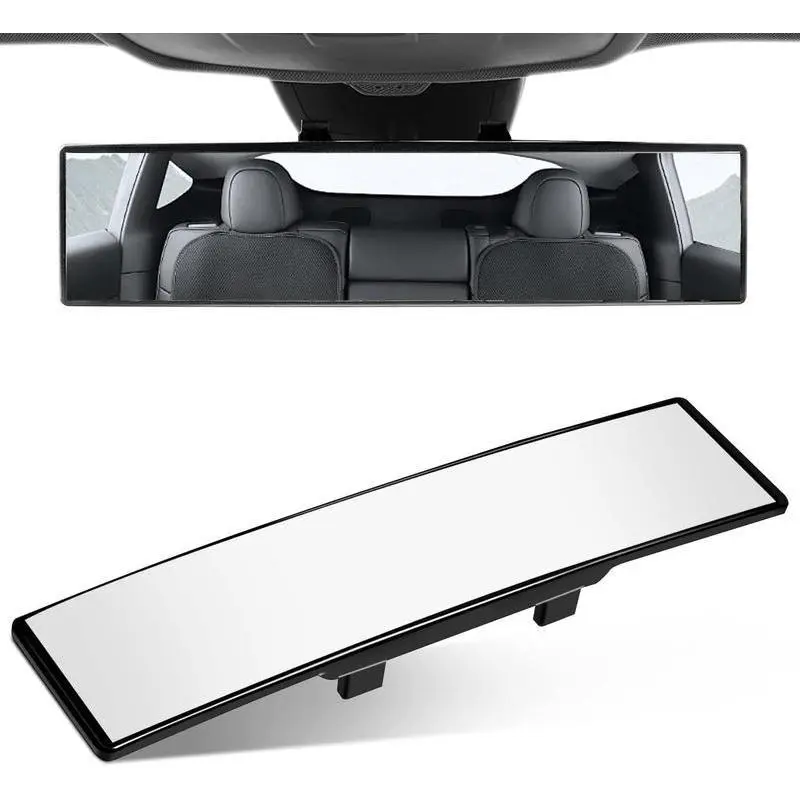 10.6 Inch Wide Angle Universal Panoramic Convex Interior Clip-On Rearview Mirror - Automotive Accessory for Car, Easy Install for Blind Spot Reduction in Cars, SUVs, Rearviewmirrors