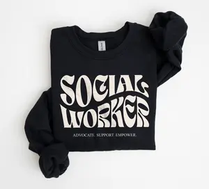 Groovy Social Worker Sweatshirt, Advocate Support Empower, Social Worker Appreciation Week, Social Work Student. Unisex Crewneck Sweatshirt