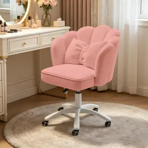【Mother's Day】Petal Chair Vanity Office Chair Cute Petal Desk Chair, Modern Fabric Home Butterfly Chairs Height Adjustable Chair Makeup Chairs Computer Chair