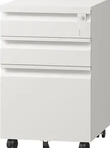 DEVAISE 3 Drawer File Cabinet, Metal Filing Cabinet with Lock, Under Desk Cabinet with Wheels for Home Office, Fits Legal/A4/Letter Size, Required Assembly