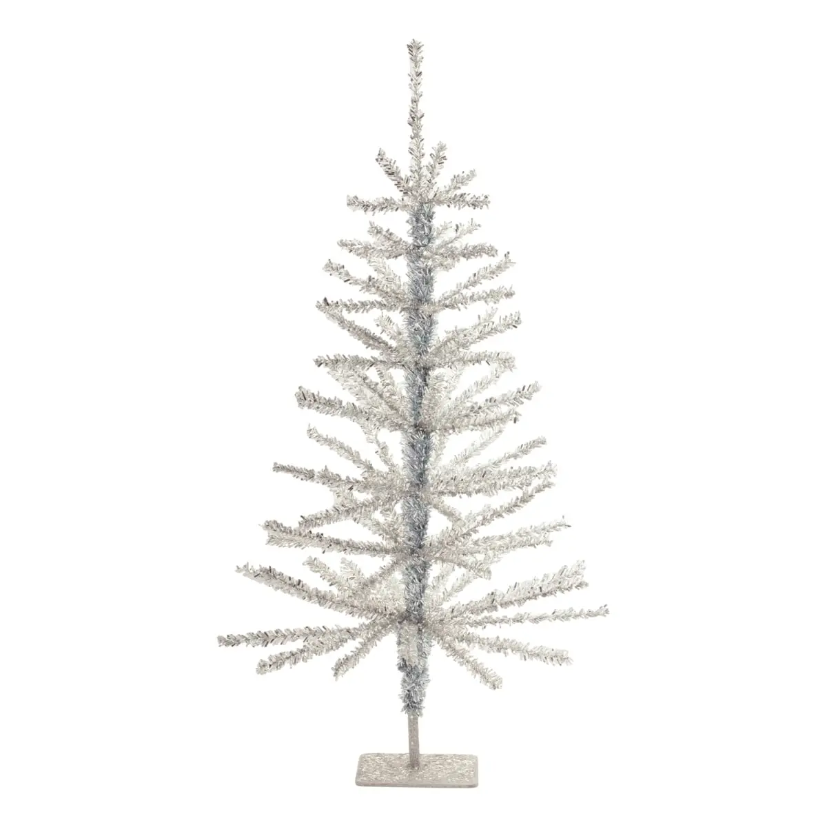 Melrose 94953DS 24 in. Metallic Traditional Standing PE & Metal Tinsel Light Decor Tree - Set of 2