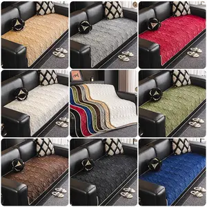 1PC Vintage Quilted Sofa Pad, Geometric Texture Sofa Cover, Pet-Friendly, Breathable, Soft, Comfortable, Living Room, Dorm, Office, Car Seat, Bedroom Rug Bedside