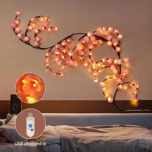 USB Powered Tree Branch Design Light 144LED 230cm Ambient Night Lamp Decoration for Home Wedding Party Halloween with Remote