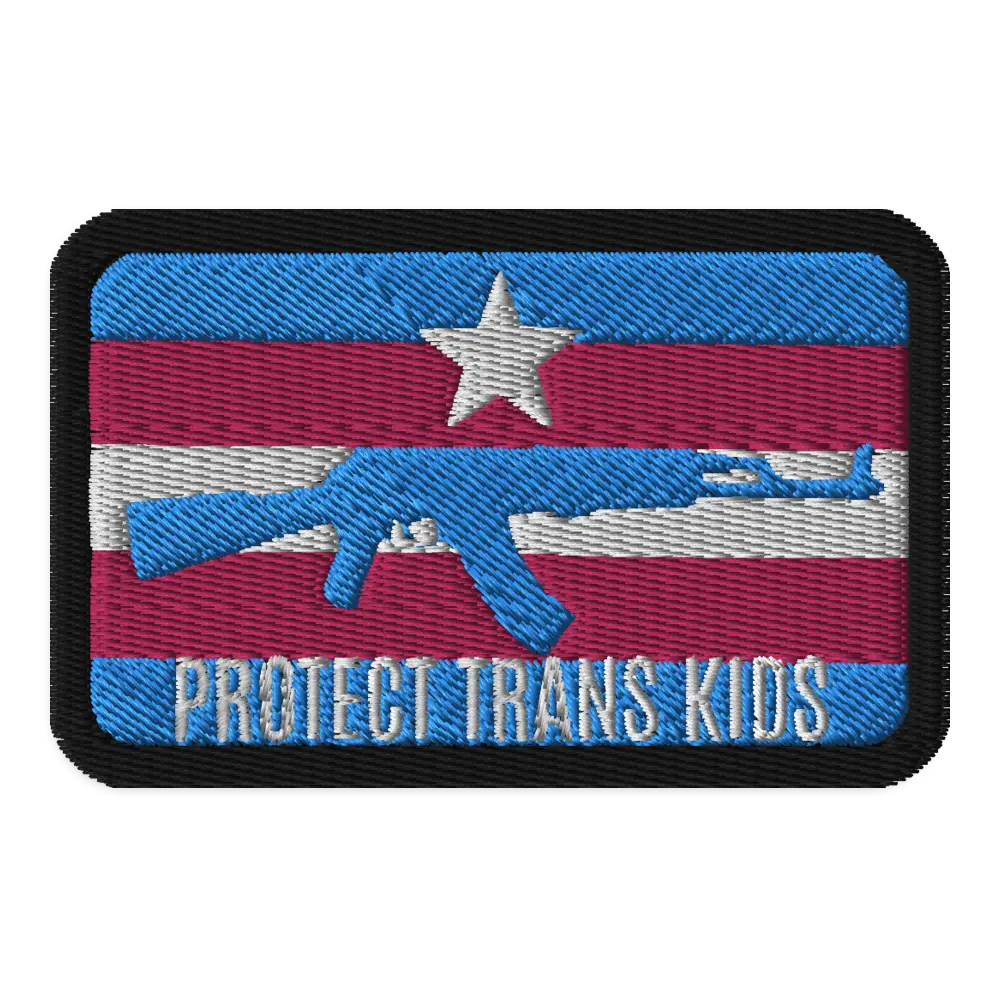 Red Pawn Patches: Protect Trans Kids Embroidered Patch