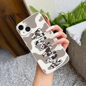 Antique White Cow Print "MAMA" Slogan TPU Shockproof Full Coverage Protective Case for Apple iPhone 7/8/X/Xs/Xr/Xs Max/11/12/13/14/15/16 Pro Max
