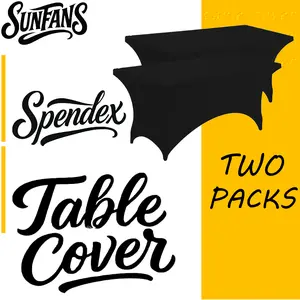 Sunfans Spandex Tablecloth 2 Pack 6FT/8FT Stretch Wrinkle-Resistant for Weddings & Parties Versatile Decor Ornaments