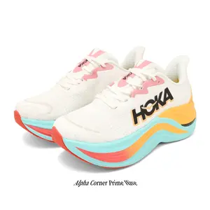 White & Multicolor Running Shoes – Breathable Mesh Lightweight Sneakers with Thick Cushioned Sole for Men & Women, Shock-Absorbing Road & Daily Trainers for Walking & Gym