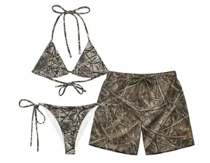Camo String Bikini Set  Tie-Side Triangle Swimsuit  Trendy Summer 2026 Swimwear