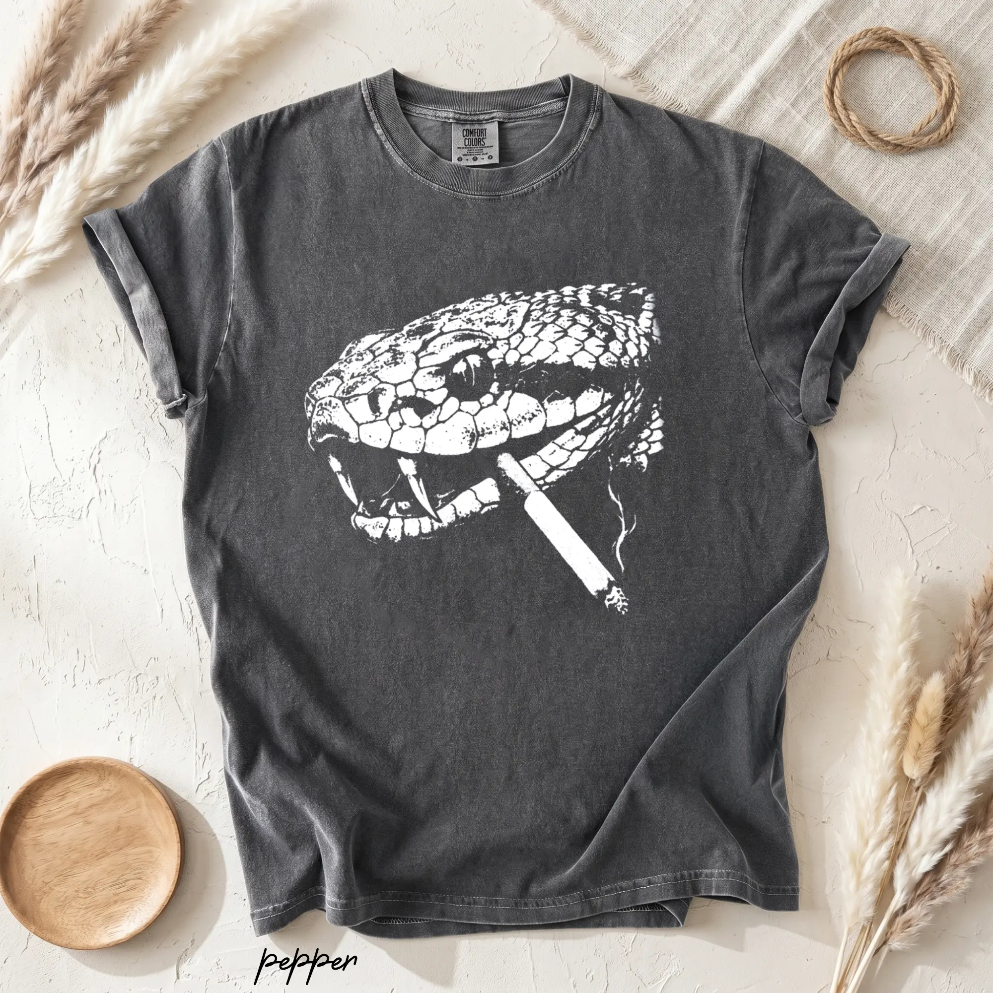 Comfort Colors Vintage Snake Graphic Shirt, Retro Rattlesnake Tee, Western Reptile Shirt, Edgy Animal Graphic Tee, Nature Lover Gift