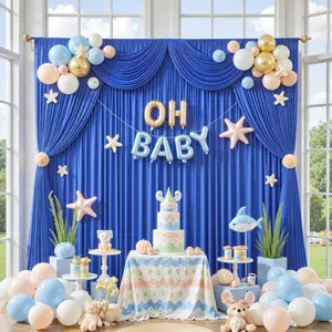 Wrinkle-Free Polyester Backdrop Curtains, 2-Piece Pack (5x10ft Each, 10x10ft Total), White Arch Backdrop Banners for Happy Birthday & Wedding Photography Background Supplies