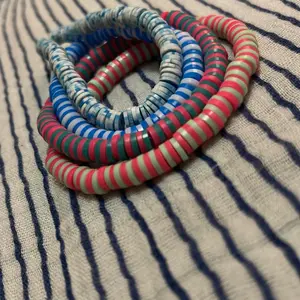 Multiple Colors to Color the World - Striped Pattern Bracelets in Blue Red and Green hues