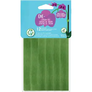 VEL-30087-AMS ONE-WRAP Ties Starter Pack for Container Gardens or Houseplants, 12pcs, Pre-Cut, 6 in x 1/2 in, Green-Recycled Plastic