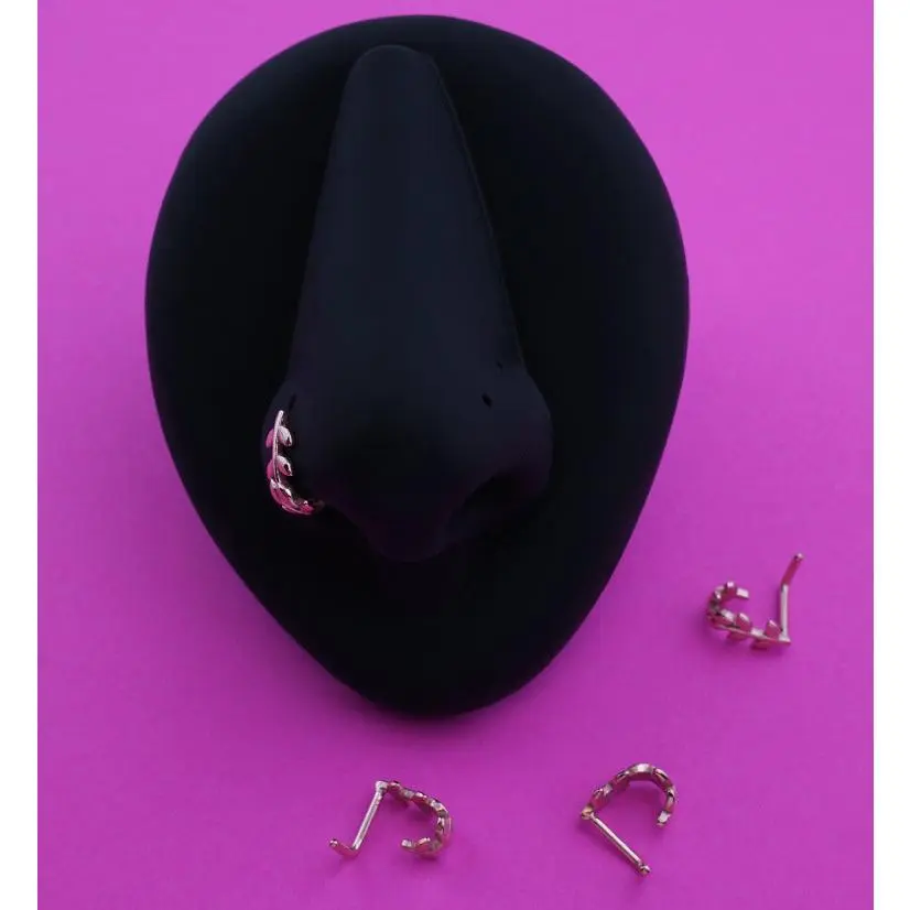 Rose Gold PVD Wrapped Leaf Nose Curve - Nose Piercing