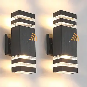 Dusk to  Outdoor Lighting 2 Pack, Porch Lights Outdoor Wall Lamps for Patio  3000K Warm White Exterior Light Fixture Sconce for House Hallway Garden Corridor