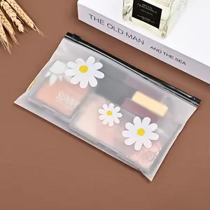 20pcs of Transparent Daisy Print Zipper Gift Bags, Gift Packaging, Made of Plastic, Suitable for Crafts and Home Organization, Gift for Friends