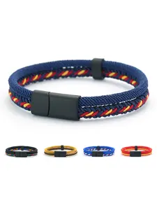 Men's Minimalist Temperament Braid Design Bracelet, Stackable Bracelet, Trendy All-match & Exquisite Bracelet for Birthday Gift, Casual Trendy Jewelry, Adjustable Bracelet