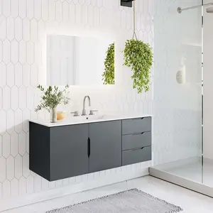 Modway Vitality 48" Single Sink Bathroom Vanity in Gray White