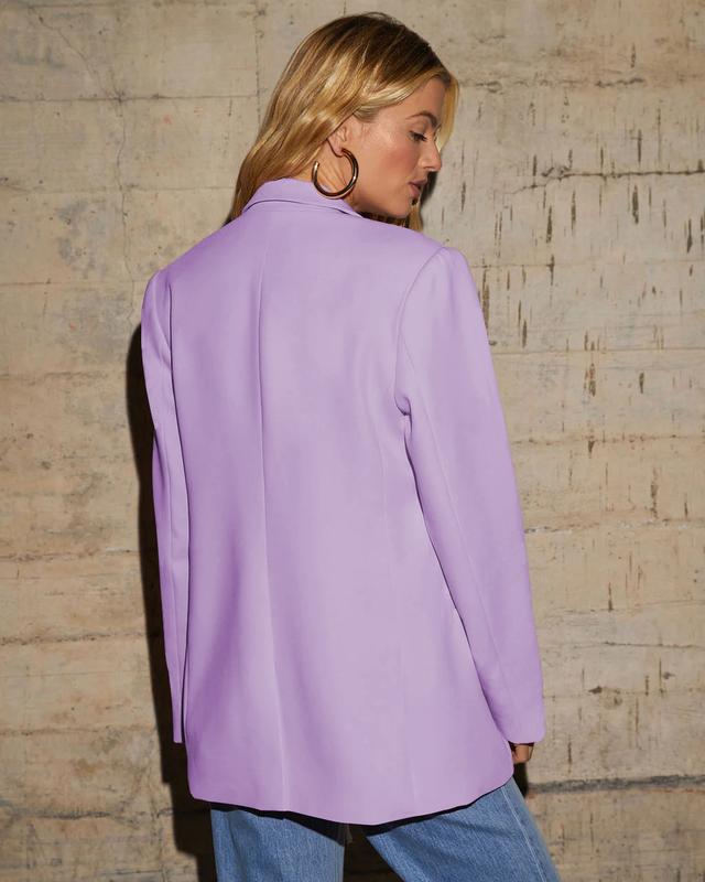 USBoutoque Chic 2025 Blazers for Sleeve Lapel Open Front Suit Jacket Work Blazer  Women Business Casual Long