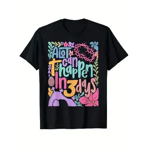 Within 3 days, many things may happen. Jesus Christian Happy Easter Egg T-shirt 1 piece 2025 Easter T-shirt Vivid Easter Men's T-shirt - Casual round neck, comfortable short-sleeve top, sizes from S to XXXL,  Easter carnival gifts.