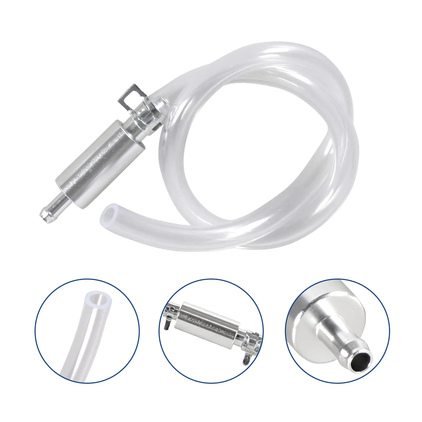Universal Brake Bleeder Hose Kit with 1-Way Check Valve - Alloy Construction, Hydraulics Bleeding Tool, Universal Compatibility, Soft Tube with Metal Clips, Car & Motorcycle Clutch System Repair Tool, Car & Bike Use