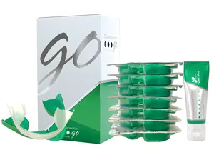 Opalescence Go 15% Hydrogen Peroxide Teeth Whitening Bundle - (7 Treatments) Prefilled Whitening Trays & Travel Original Whitening Toothpaste 1 Oz - Mint
