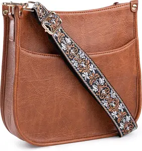 Vegan Leather Crossbody Fashion  Bag Purse with Adjustable Strap