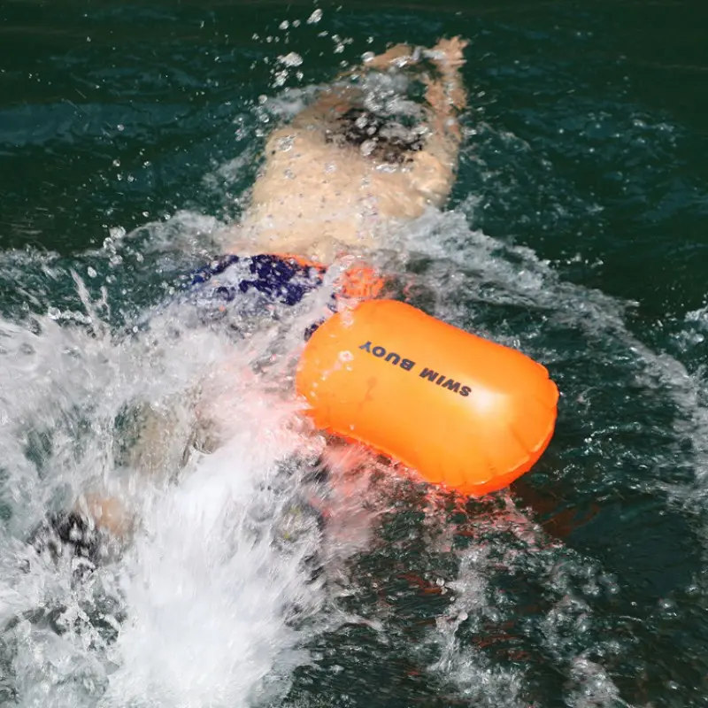 Swim Bubble for Open Water Swimmers and Triathletes - Be Bright, Be Seen & Be Safer with Swim Buoy While Swimming Outdoors with This Safety Swim Buoy Tow Float - Open Water Buoy for All Season Swimmers