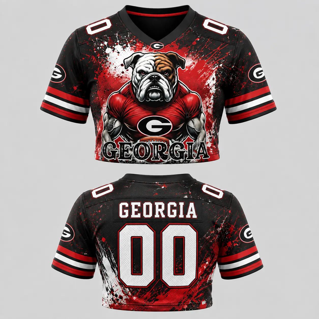 Custom Georgia Football Jersey 3D, Women Drop Shoulder Mesh Shirt, Custom Game Day Gift
