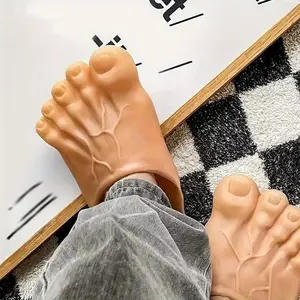 Realistic Prank Shoes, Lifelike Toenails, Natural Skin Tone, Slip-On Design, Perfect for Pranks, Halloween, Comedy Lovers, Adult & Teen Gift, Prank Props