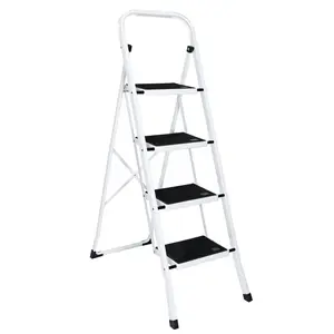 SuperDeal 4 Step Ladder Portable Folding Step Stool with Handgrip Anti-Slip, Wide Platform Steps, 330 lbs Capacity for Home and Kitchen