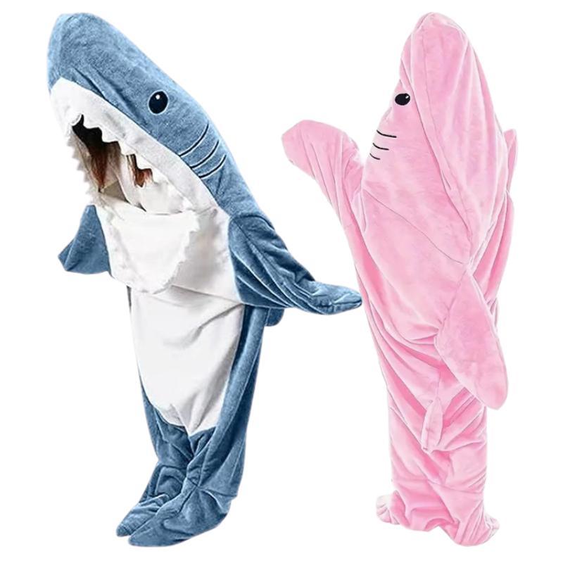 Shark Blanket Hoodie Onesie Sleeping Bag Cozy Costume For Family Loungewear Shark Pajama Comfort Overalls Womenswear Clothing