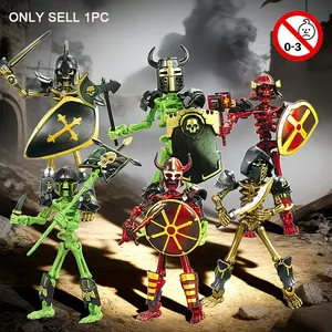 Medieval Retro Roman Knight Ghost Skeleton Soldier Doll, Figurines, DIY Assemble Model, Multiple Colors, Halloween Birthday Gift Set