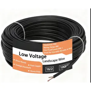 16/2 Low  Landscape Wire 100Feet, 16 Gauge Wire 2 Conductor, for Low , Outdoor Direct Burial Electrical Wire