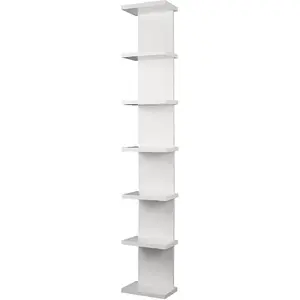 7-Tier Wall Shelf Unit - Compact Display Floating Shelves,Lack Floating Shelf, Vertical Column Wall Decor Mount Float Storage Organizer Tall Tower Shelves for Bedrooms, Living Rooms