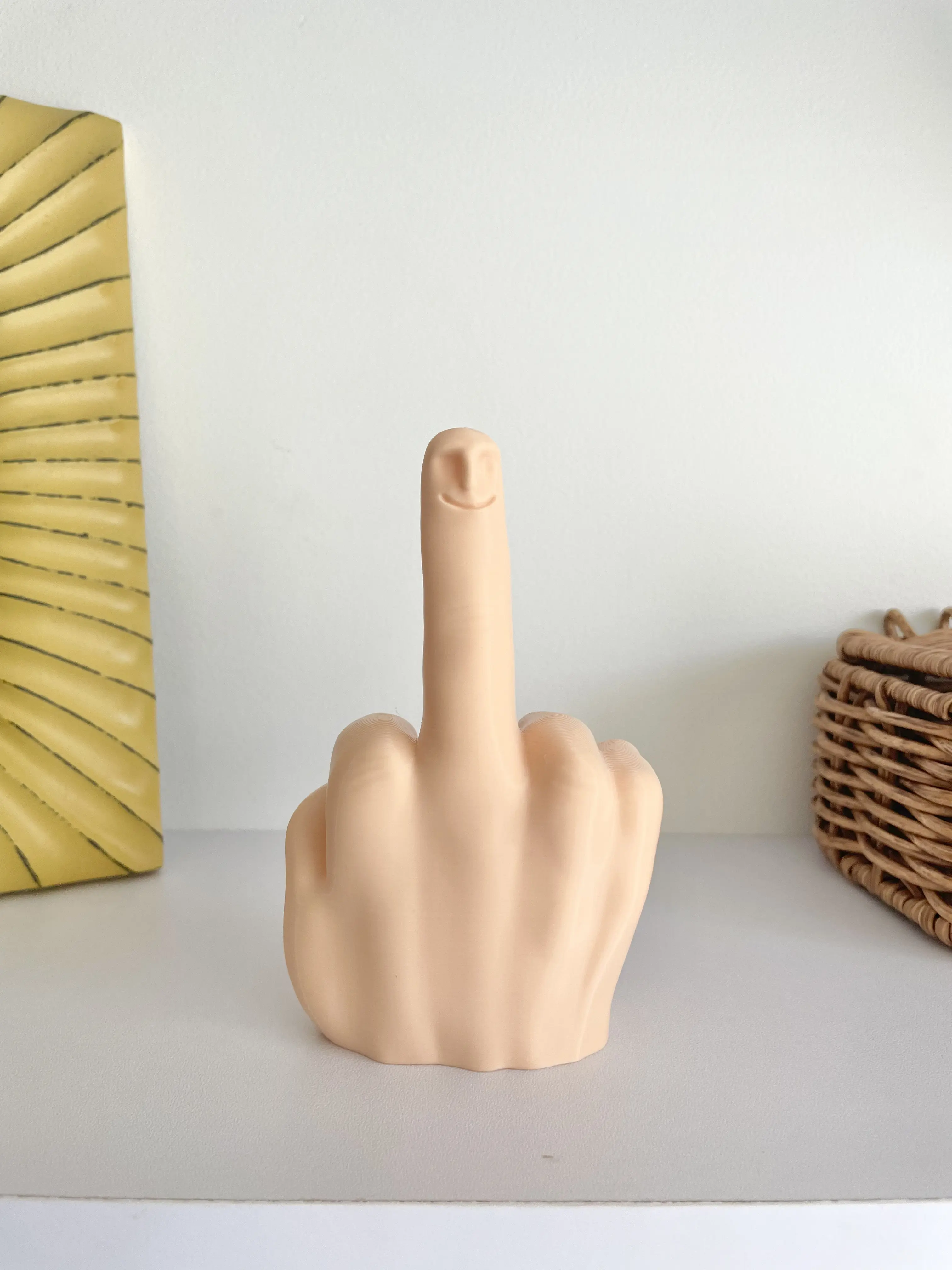 MR. NICE GUY Middle Finger Statue - Rainbow 3D Printed Prank Gift, Modern Desk Decor, Funny Figurine with Surprise, American Made, High-Quality PLA Material