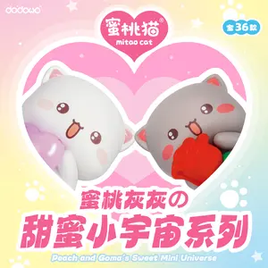 52TOYS Peach and Goma's Sweet Mini Universe Soft Adorable Figures, Kawaii Creative Soft Vinyl Doll, Desktop Room Decor, 1 Targeted Birthday Party Gift