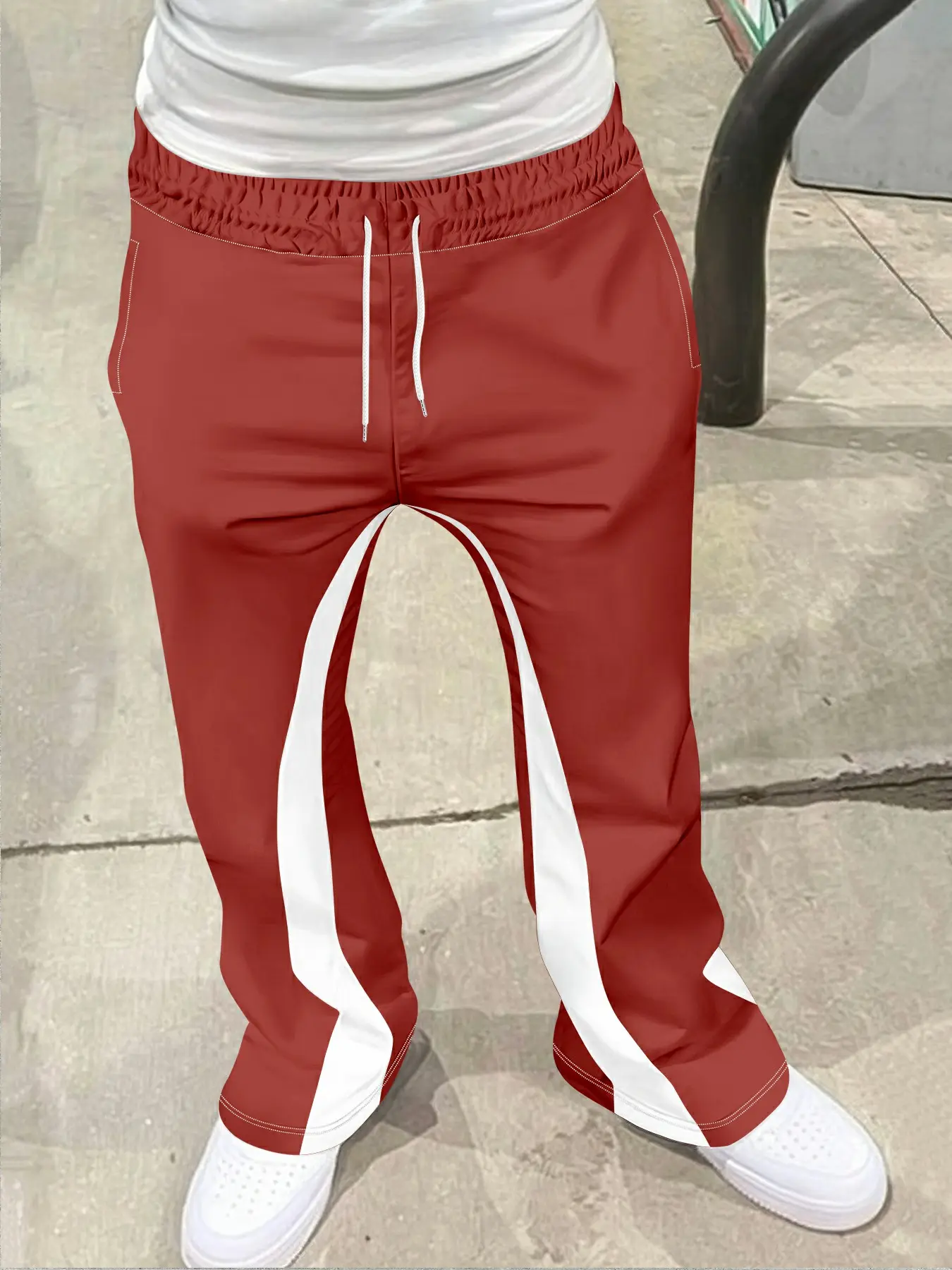 Men's Loose Fit Flare Leg Pants, Casual Streetwear Joggers, Vintage Hip Hop Long Trousers, 3D Print Design, Sporty Fashion, Flared Sweatpants, Athleisure Style Bottoms, Flared Sports Pants