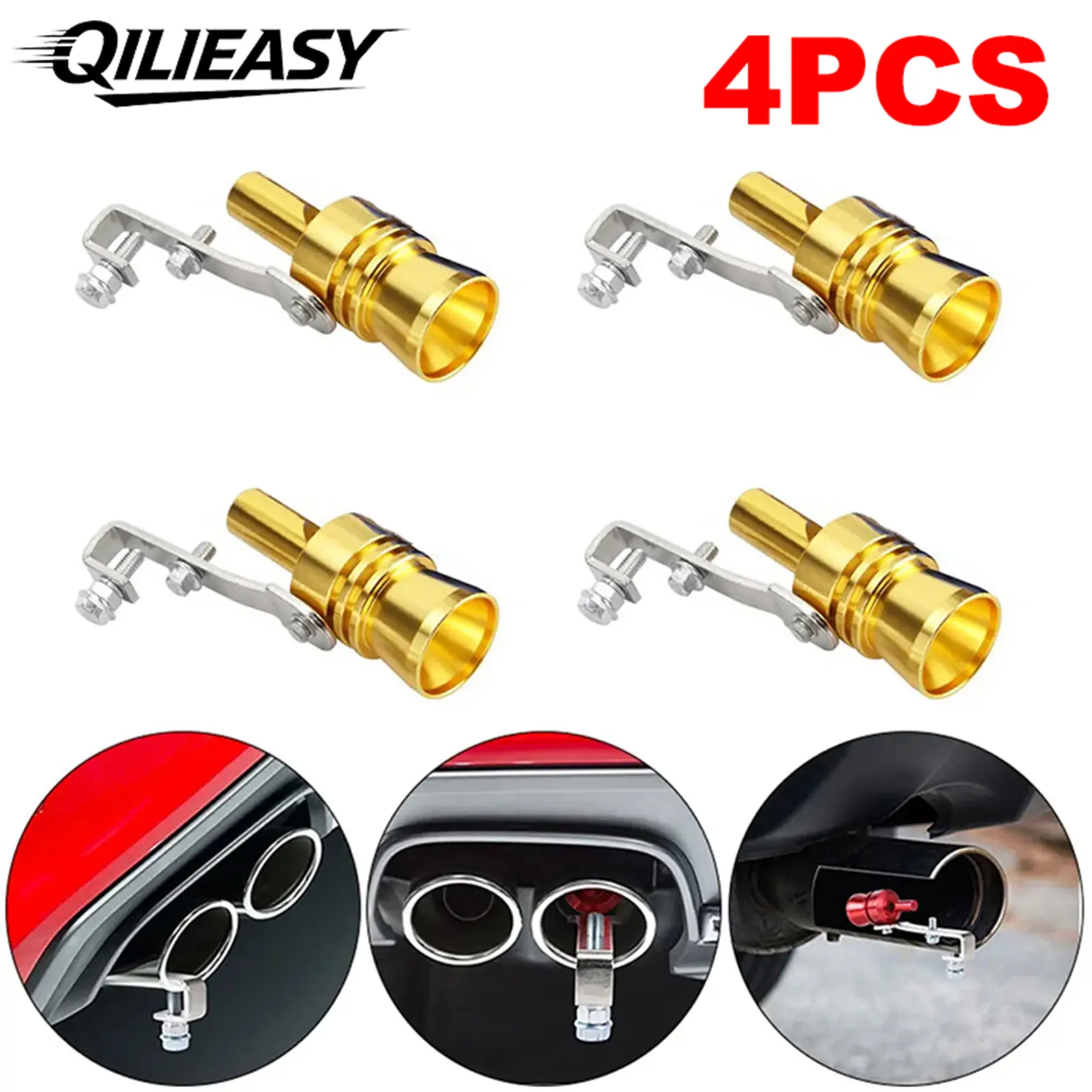 4pcs Car Exhaust Whistle for Cars Trucks Suvs Motorcycles, Vehicle, Enhance Exhaust Sound, Stylish Rear Pipe Replacement, Multiple Color Options