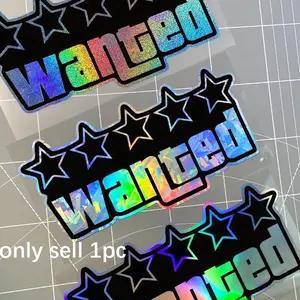 1PC Pentagram Wanted Car Sticker, Waterproof Vinyl Decal, Vehicle Exterior Decoration, Suitable for Auto Windows, Car Body Decoration, Motorcycles, Suitable for Metal and Glass Surfaces, Multipurpose Car Decal, Sticker for Cars
