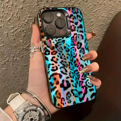 Durable Silicone Colored Leopard Pattern Cellphone Protector - 1.2mm Slim Smartphone Casing, Military-Grade Protection, Shockproof, Non-Slip, Scratch-Resistant, Lasts Long, for iPhone 17,16 Plus,15,14,13,12,11,Air E Mobile Phone Accessories