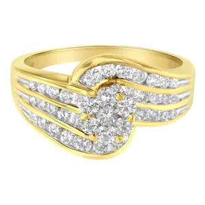 14K Yellow Gold Diamond Cocktail Bypass Ring (1 1/2 Cttw, H-I Color,